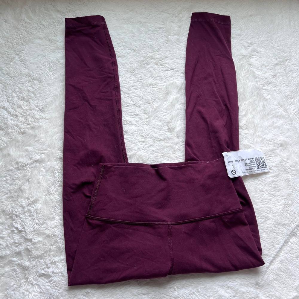 Lululemon‎ Wunder Under High Rise Leggings Burgundy Maroon Size 4 Yoga Pants